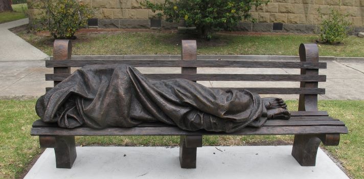 homelessness statue