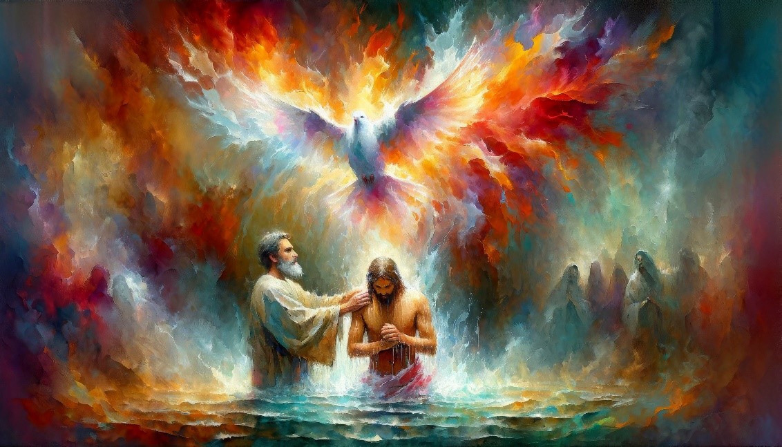 painting of Jesus' baptism