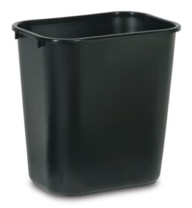 black trash can