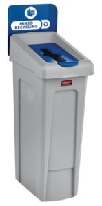 blue recycling container