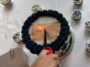 lighting the cake on fire