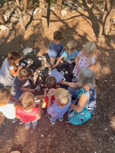 kids hiking on the trails