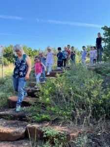 kids hiking on the trails