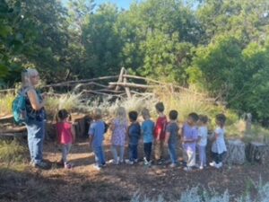 kids hiking on the trails