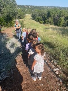 kids hiking on the trails