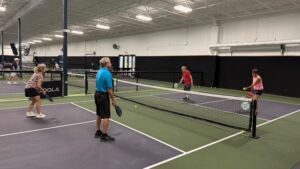 people playing pickleball
