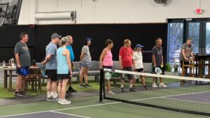 people playing pickleball