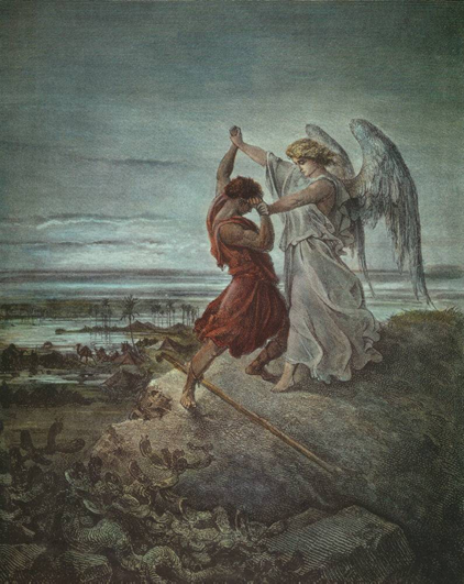 Jacob wrestles with an angel